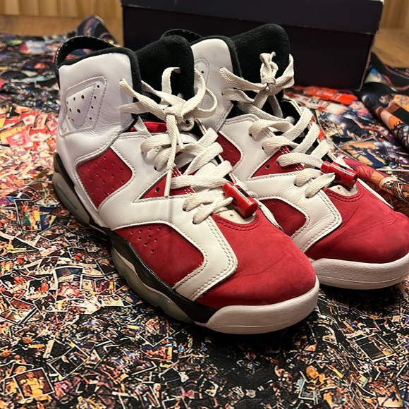 Size 7y/8.5W Jordan 6 carmine - Picture 1 of 5